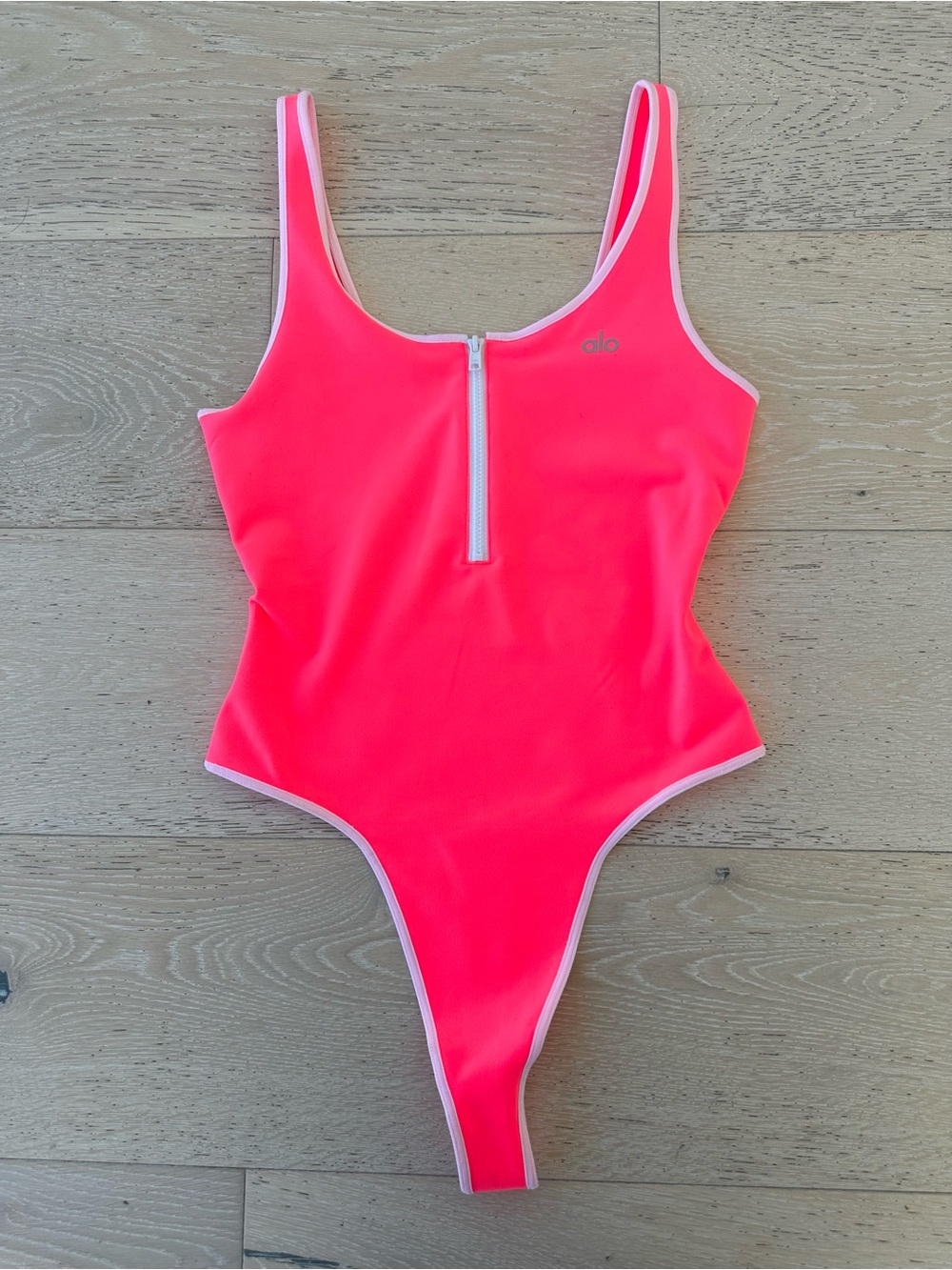 ALO Yoga Neon Pink Front-Zip One-Piece NWT XXS